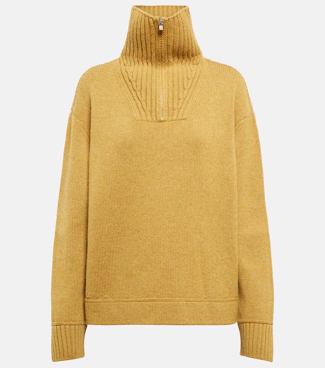 Maglione in Cashmere Loro Piana con Mezza Cerniera, Stile Giovane e Moderno