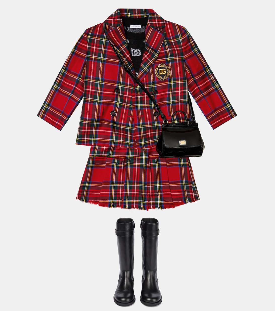 Checked tartan wool blazer | Dolce&Gabbana Kids