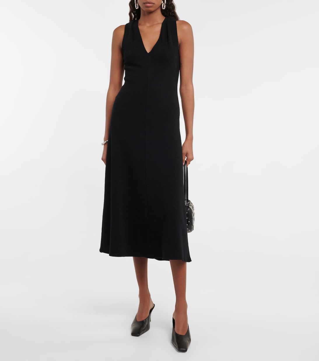 Twisted back wool-blend halter dress | Vince