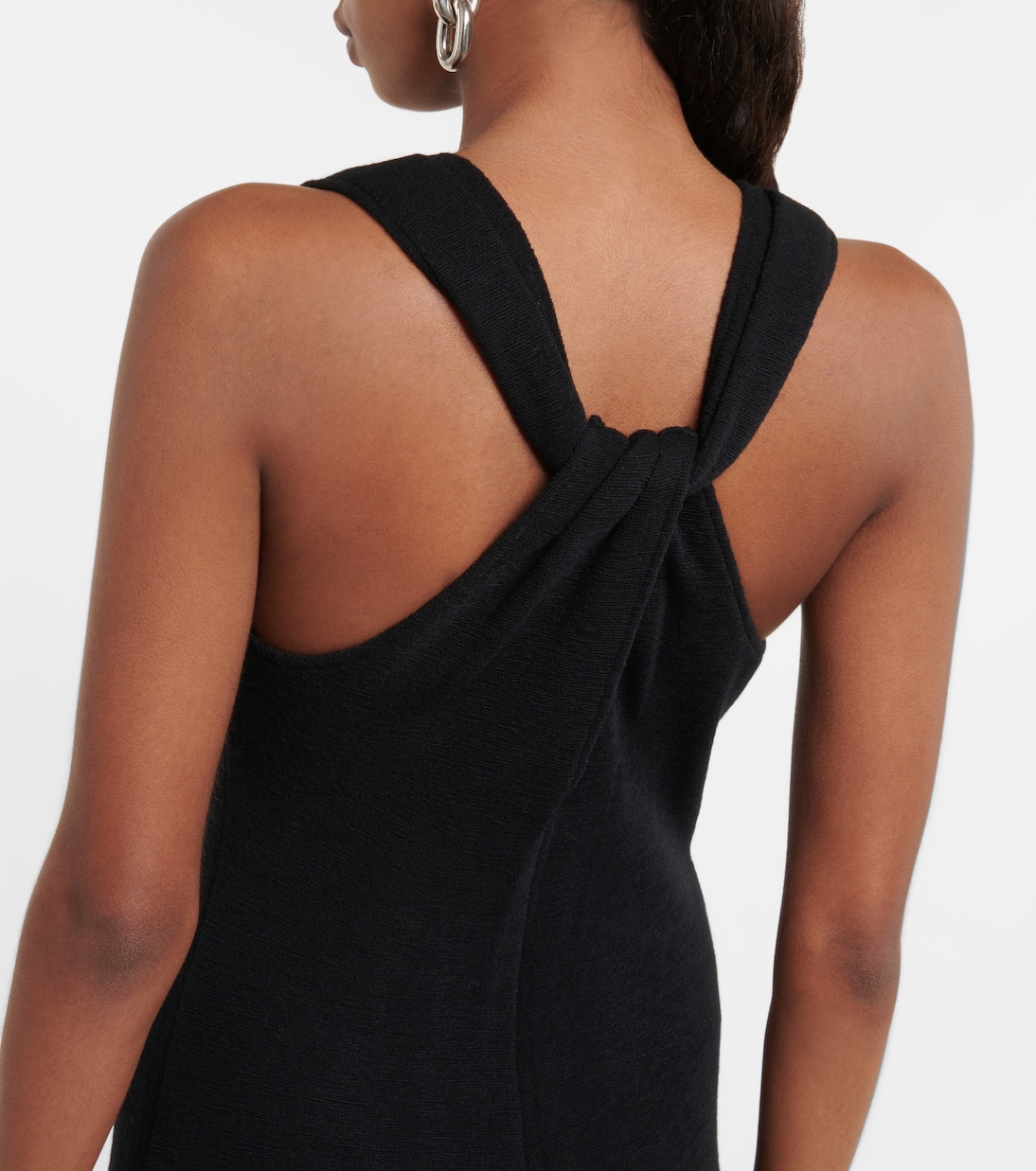 Twisted back wool-blend halter dress | Vince