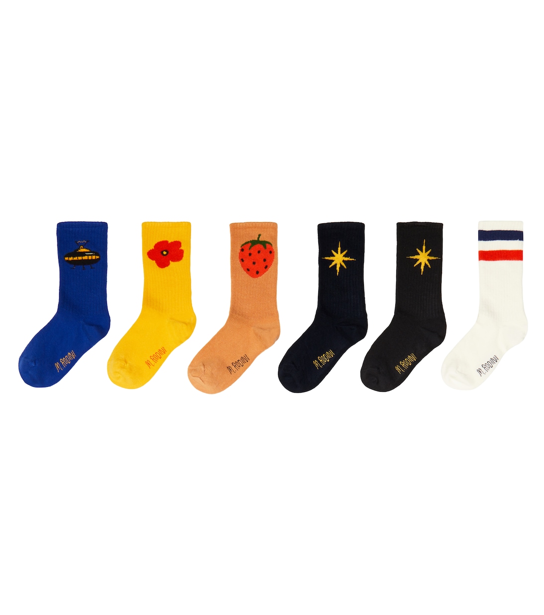 Set of 6 printed cotton-blend socks | Mini Rodini