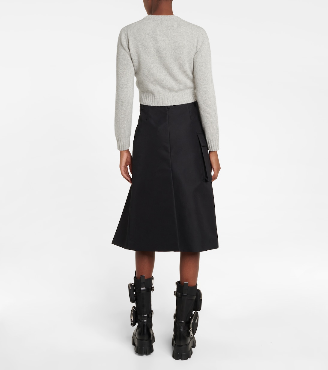 Virgin wool and cashmere cropped sweater | Prada