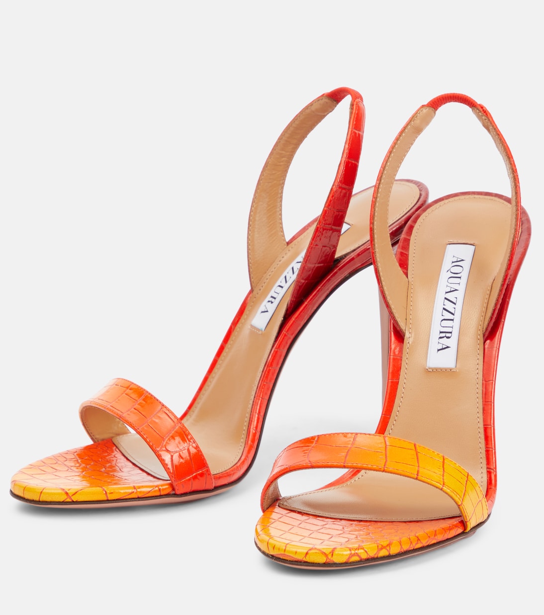So Nude 105 croc-effect leather sandals | Aquazzura