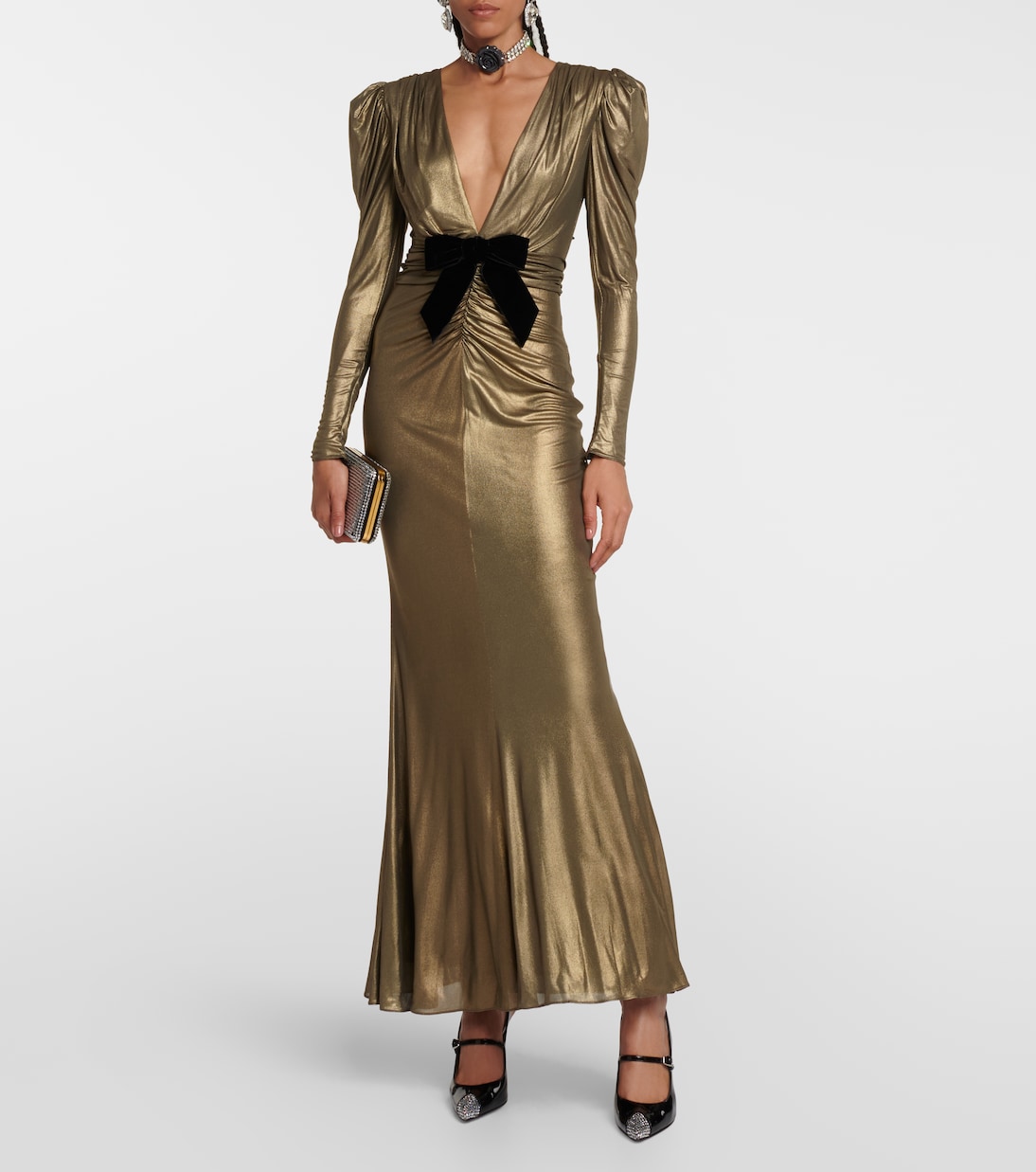 Embellished metallic gown | Alessandra Rich