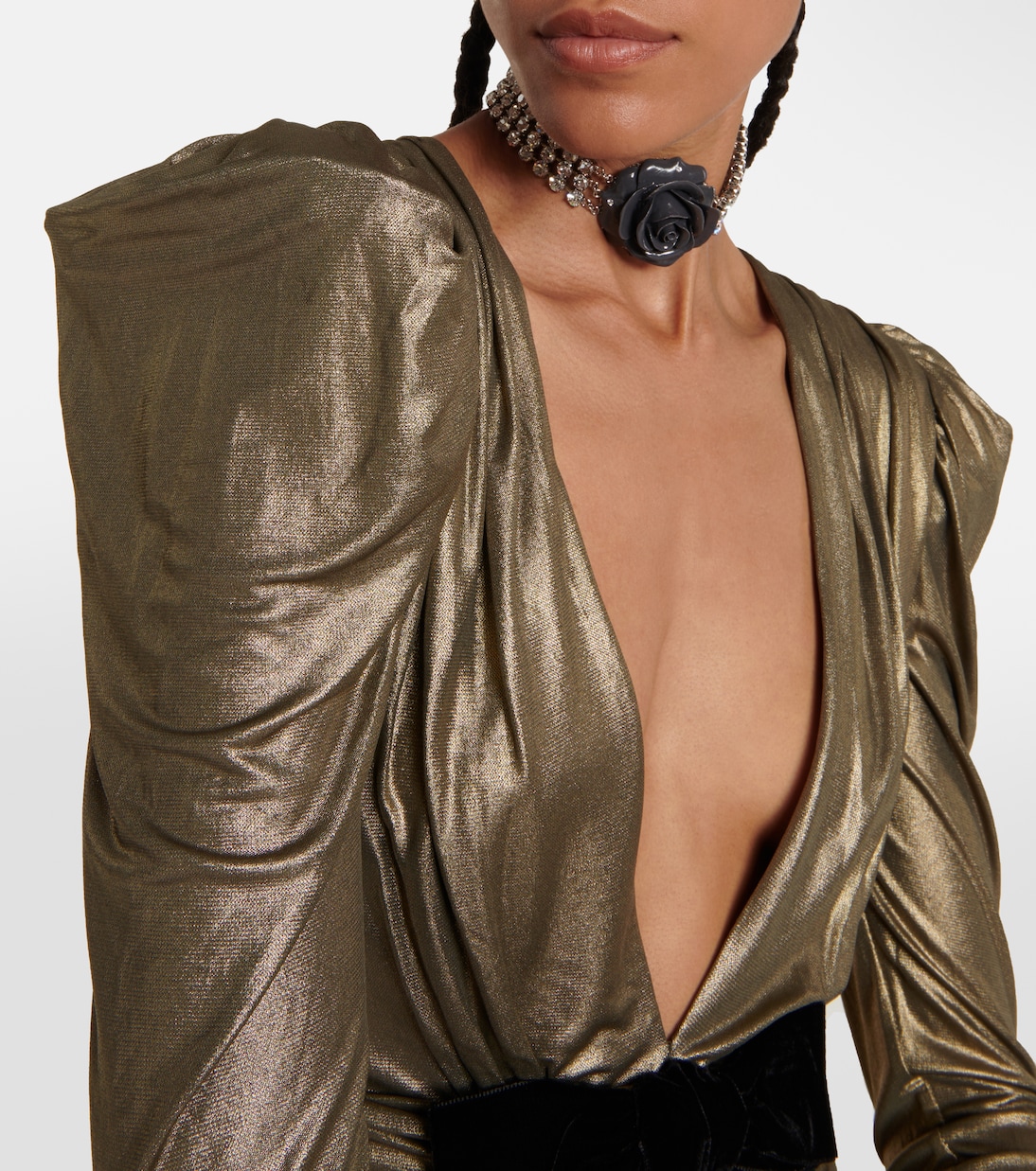Embellished metallic gown | Alessandra Rich