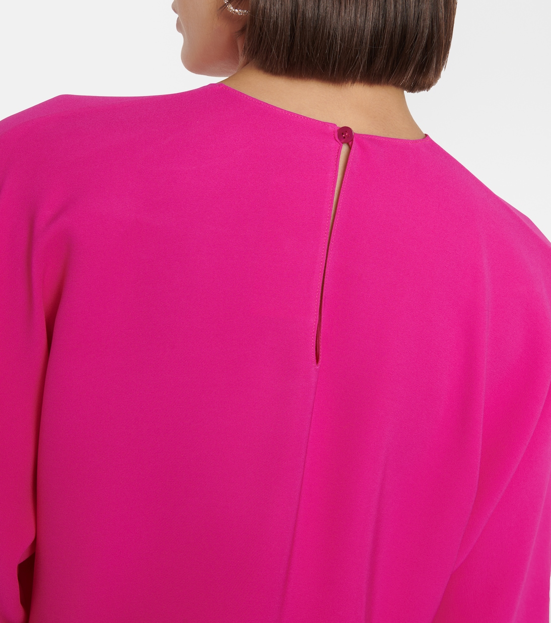 Feather-trimmed silk cady minidress | Valentino