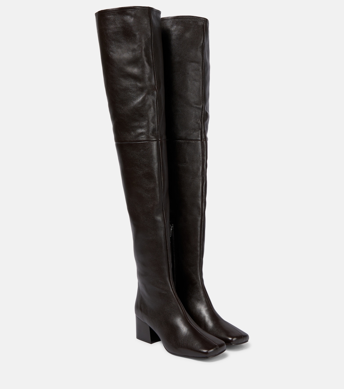 Over the knee leather boots in brown Lemaire Mytheresa