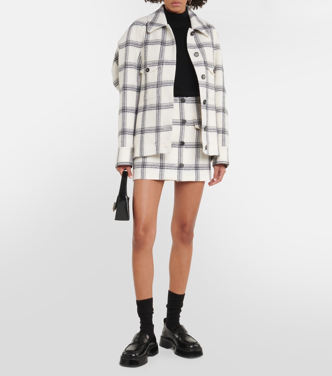 Mini-jupe Ocroma en laine à carreaux | Sportmax