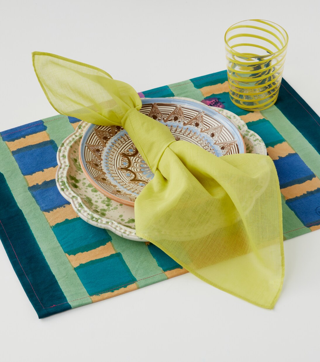 Ankara Aqua set of 4 placemats | Lisa Corti