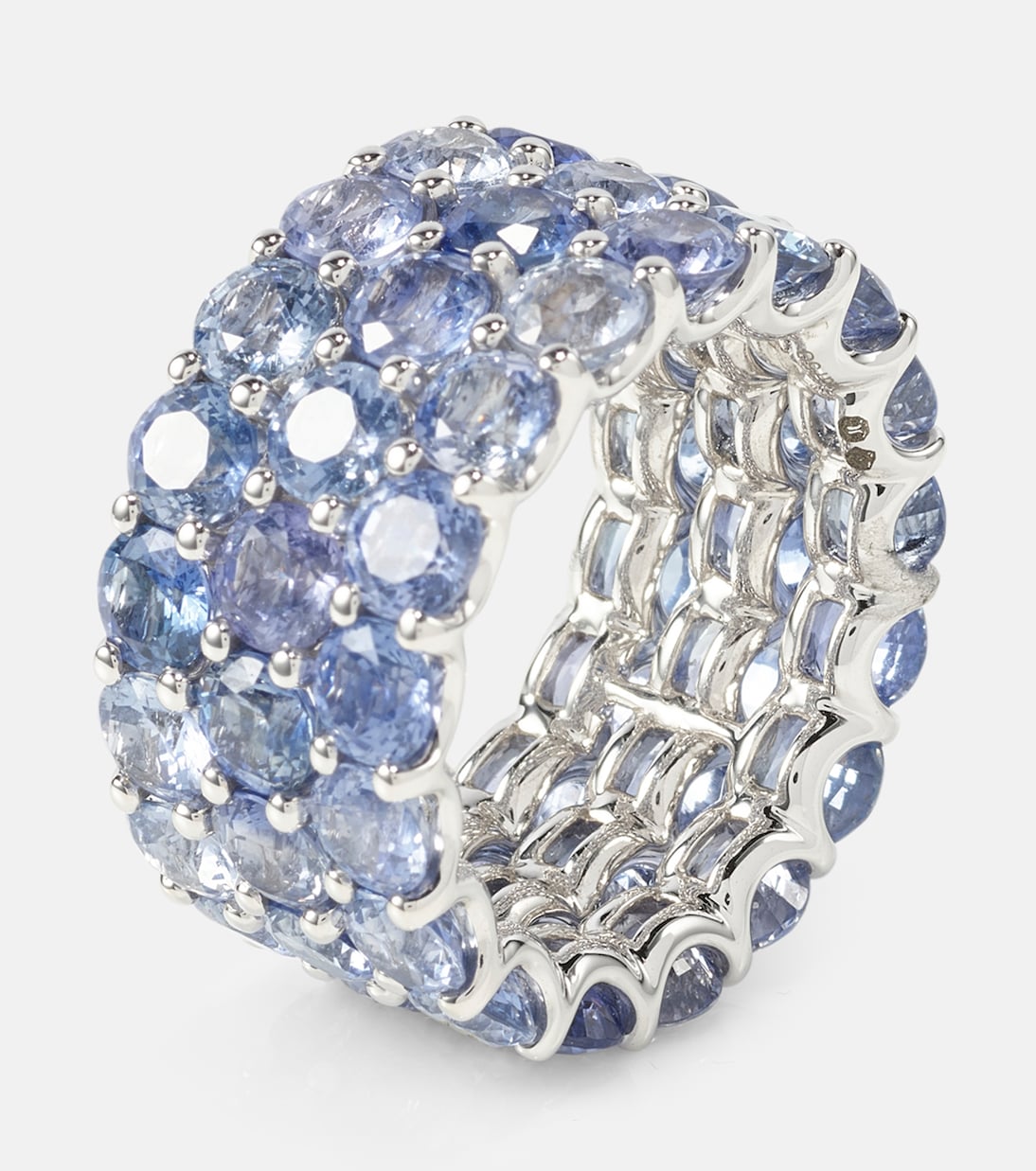 Anello Ocean Breeze in oro bianco 18kt con zaffiri, gioiello esclusivo per giovani trendsetter
