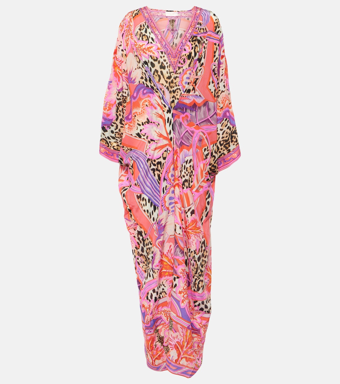 Bedruckter Kaftan aus Seiden-Crêpe | Camilla