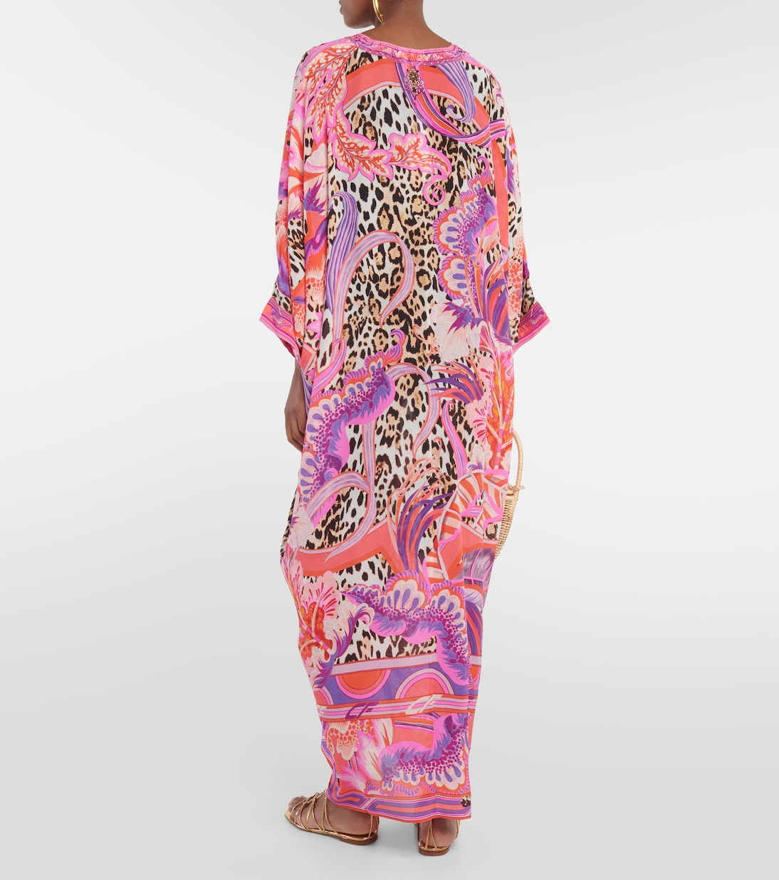 Bedruckter Kaftan aus Seiden-Crêpe | Camilla