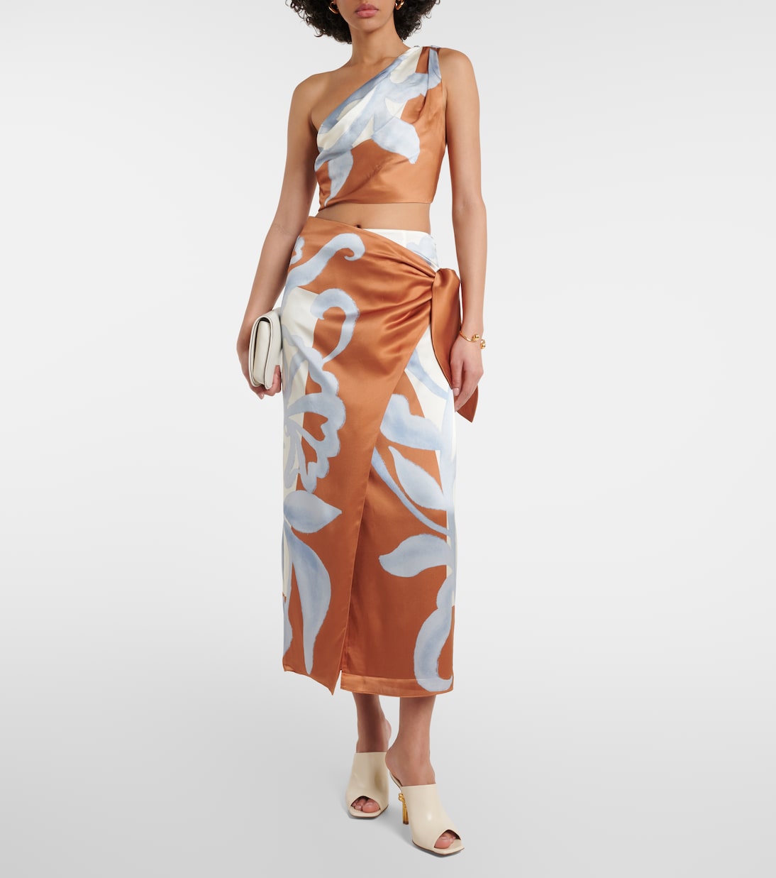 Sorrento printed silk wrap skirt | SIR