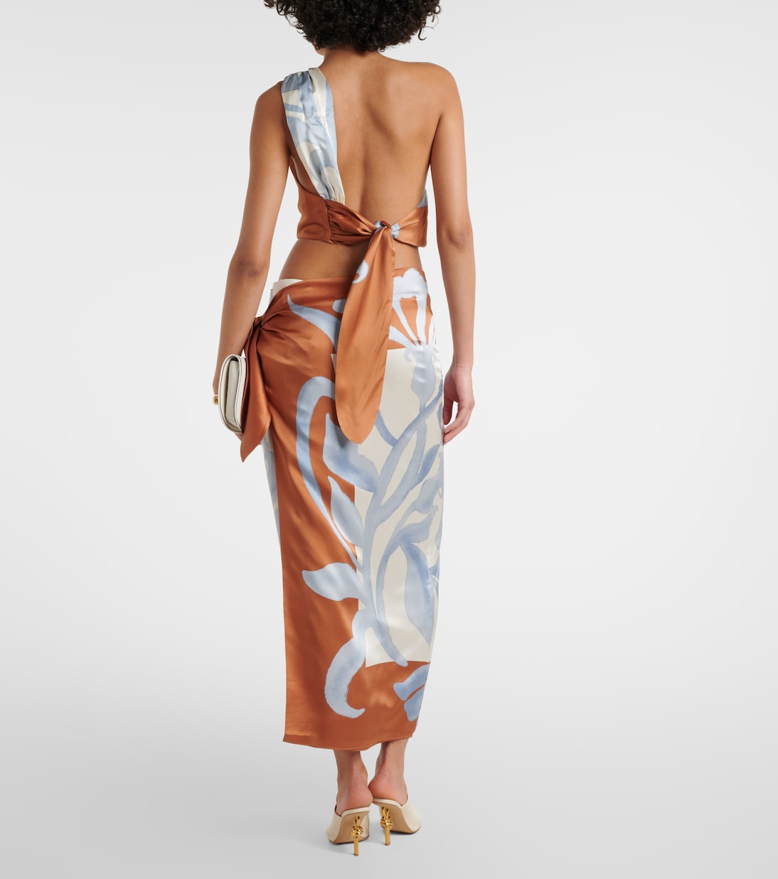 Sorrento printed silk wrap skirt | SIR