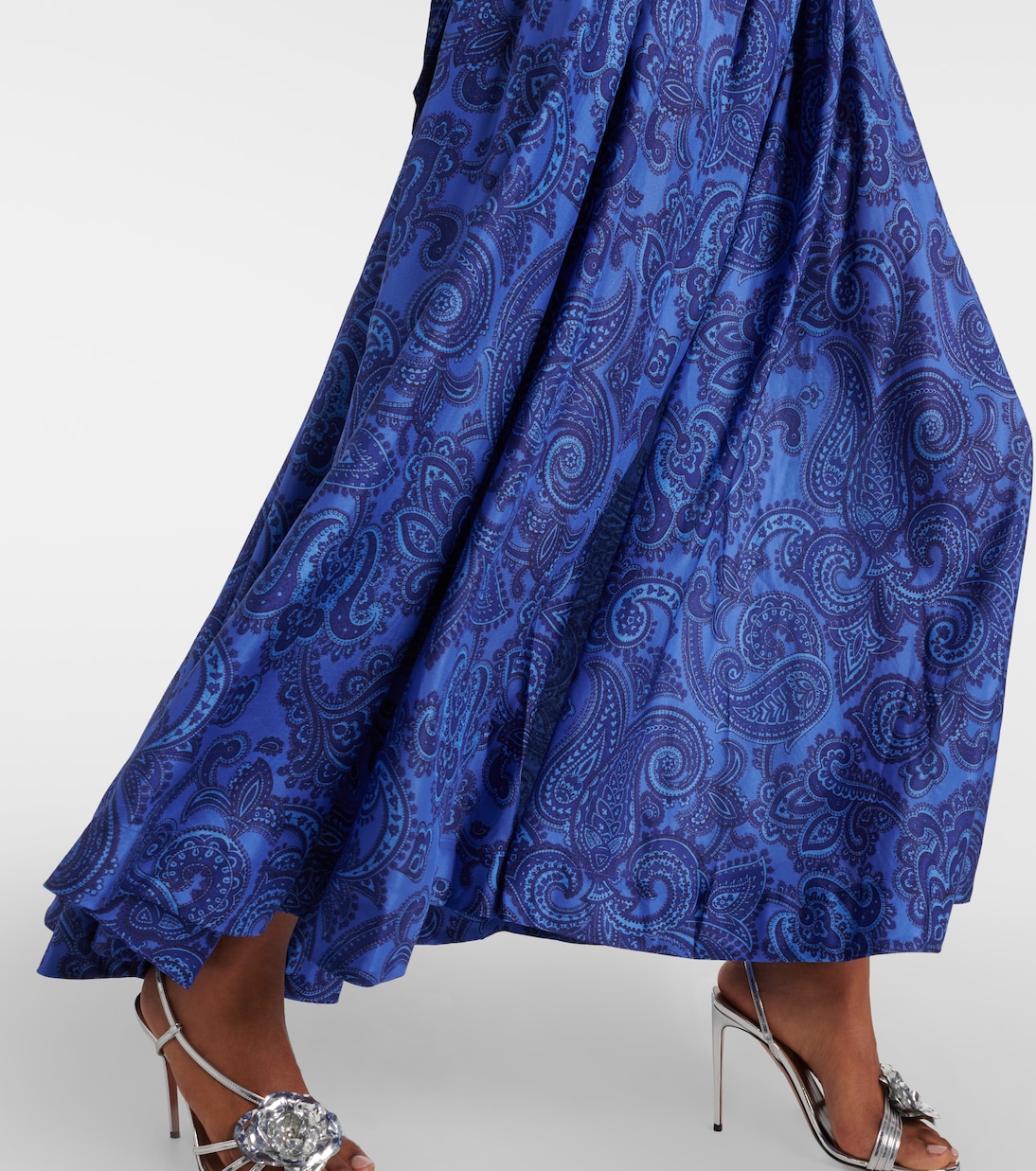 Vestido midi de seda con volantes | Zimmermann