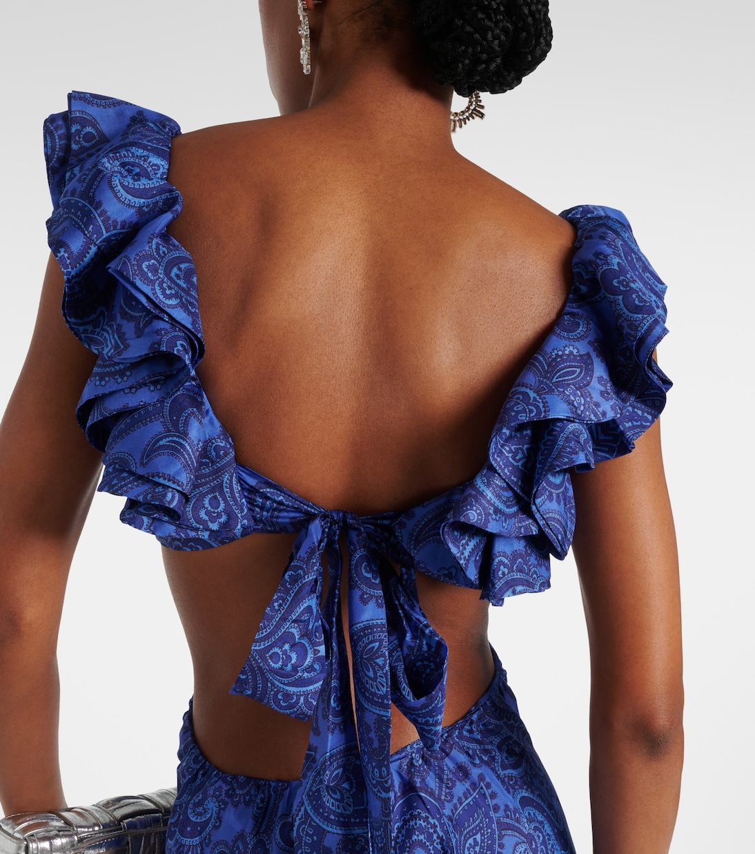 Vestido midi de seda con volantes | Zimmermann