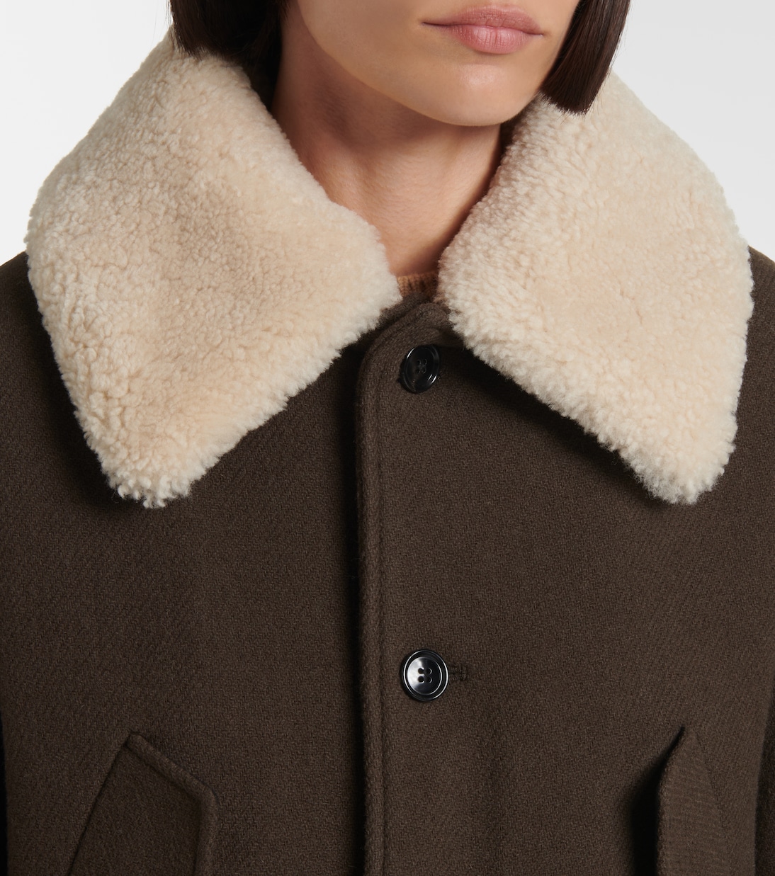 Giacca in lana vergine con shearling | Ami Paris