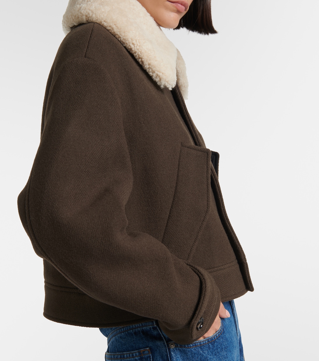Giacca in lana vergine con shearling | Ami Paris