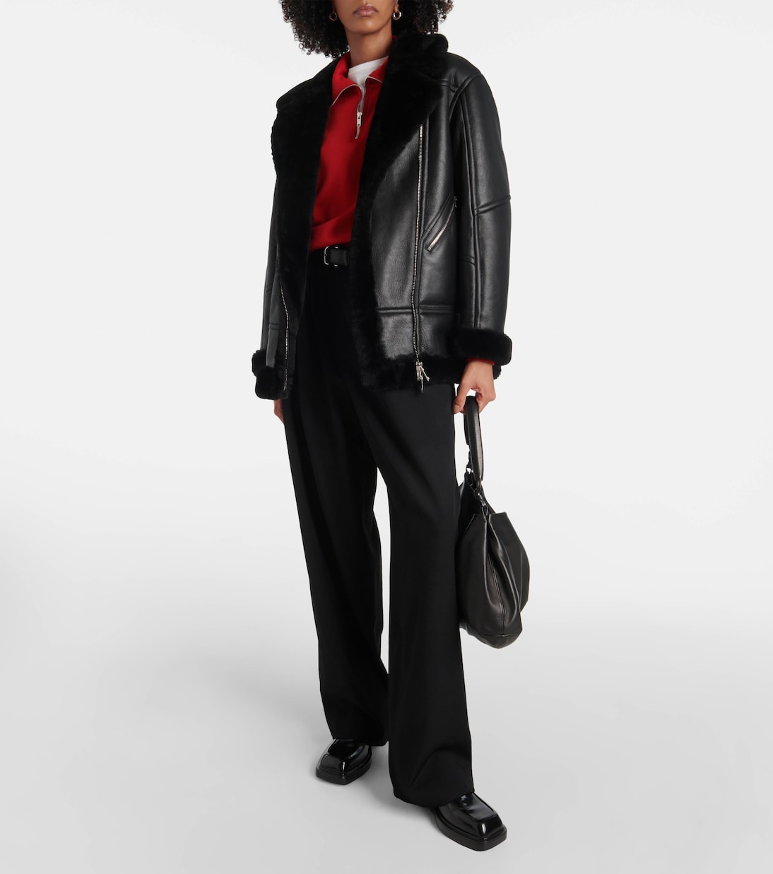 Lederjacke mit Shearling | Blancha