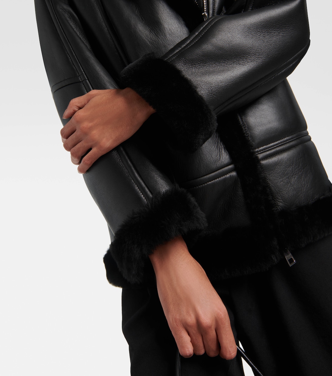 Lederjacke mit Shearling | Blancha