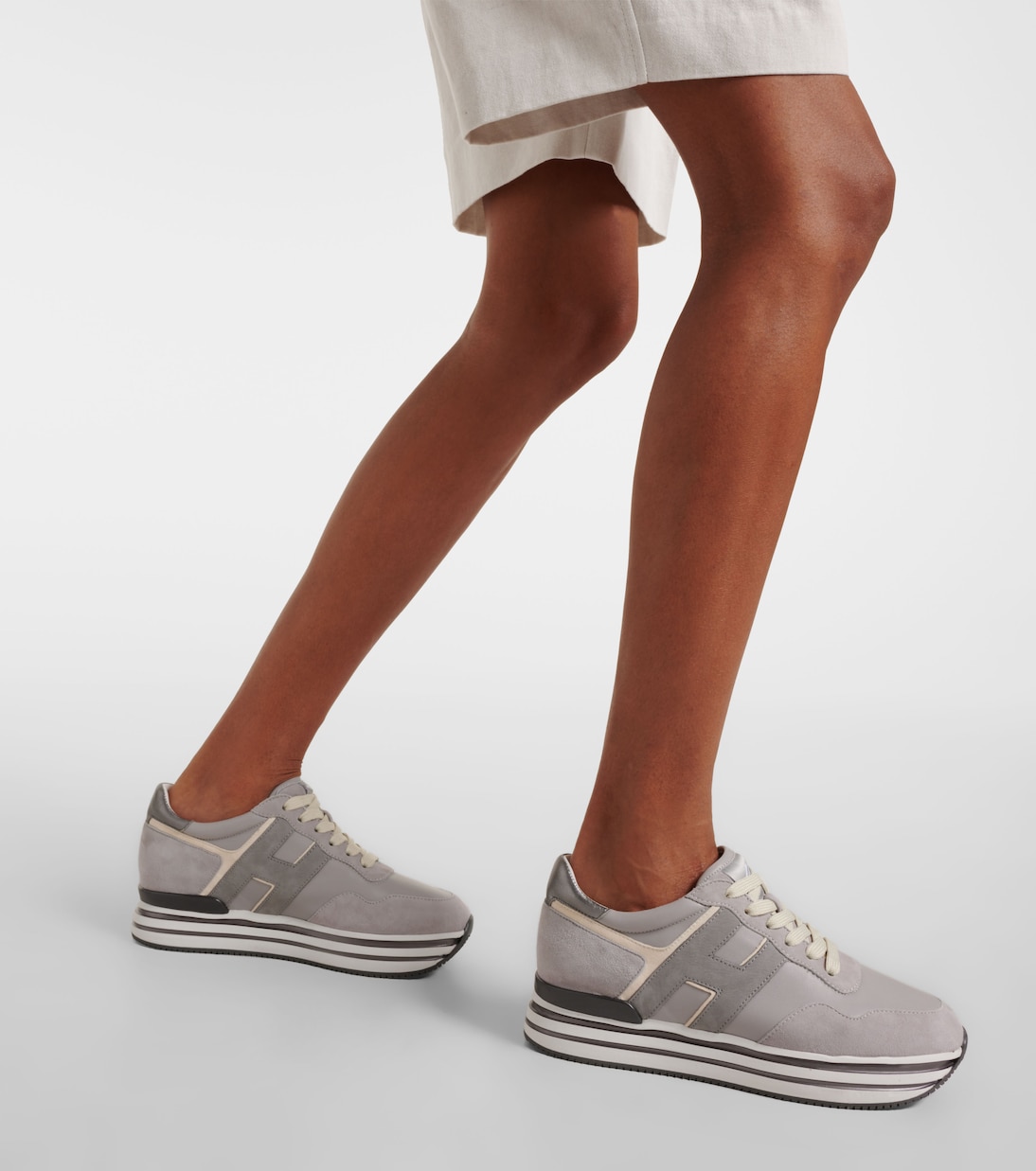 Sneakers Midi H222 in suede con platform | Hogan