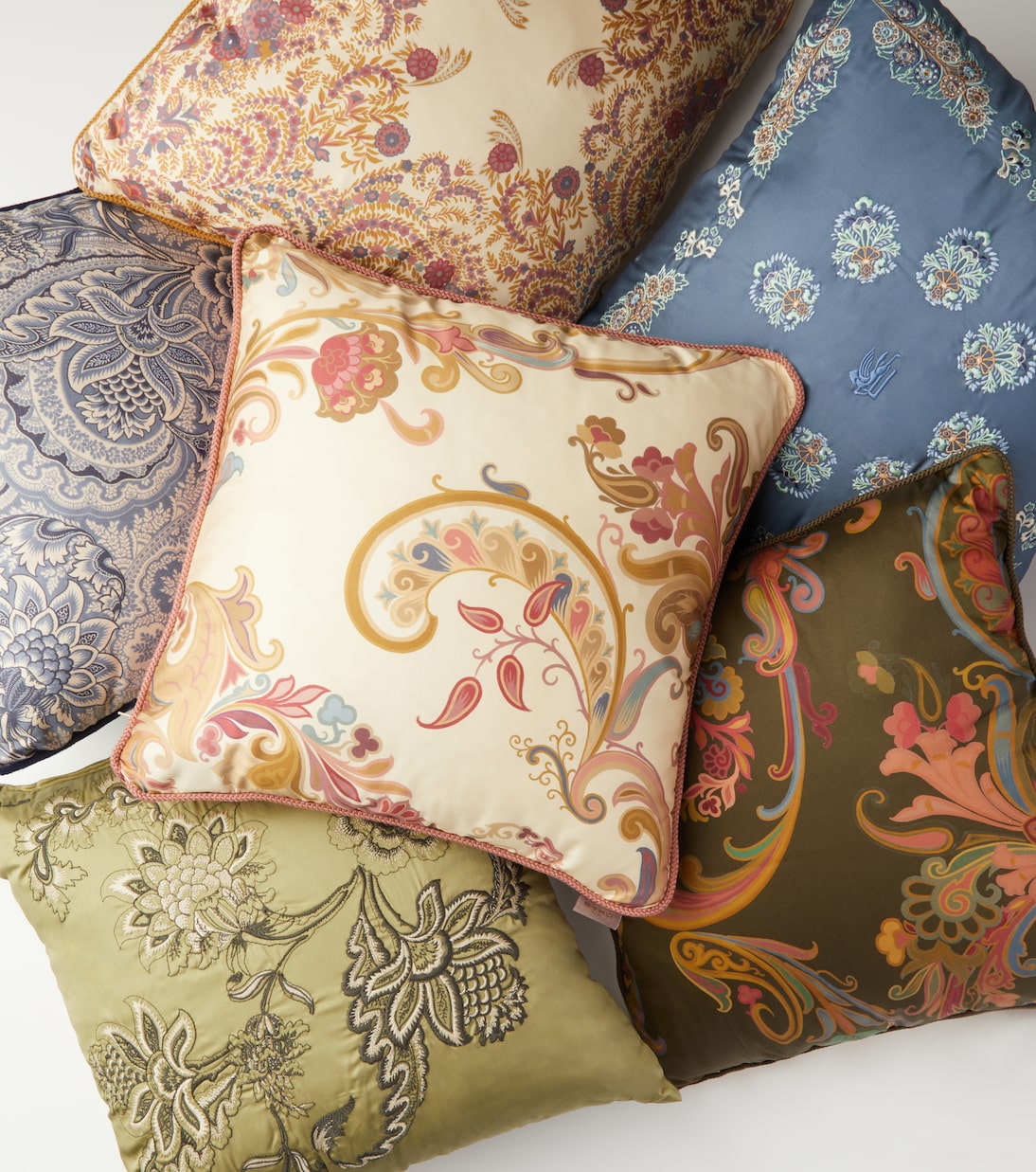 Embroidered cotton satin cushion | Etro