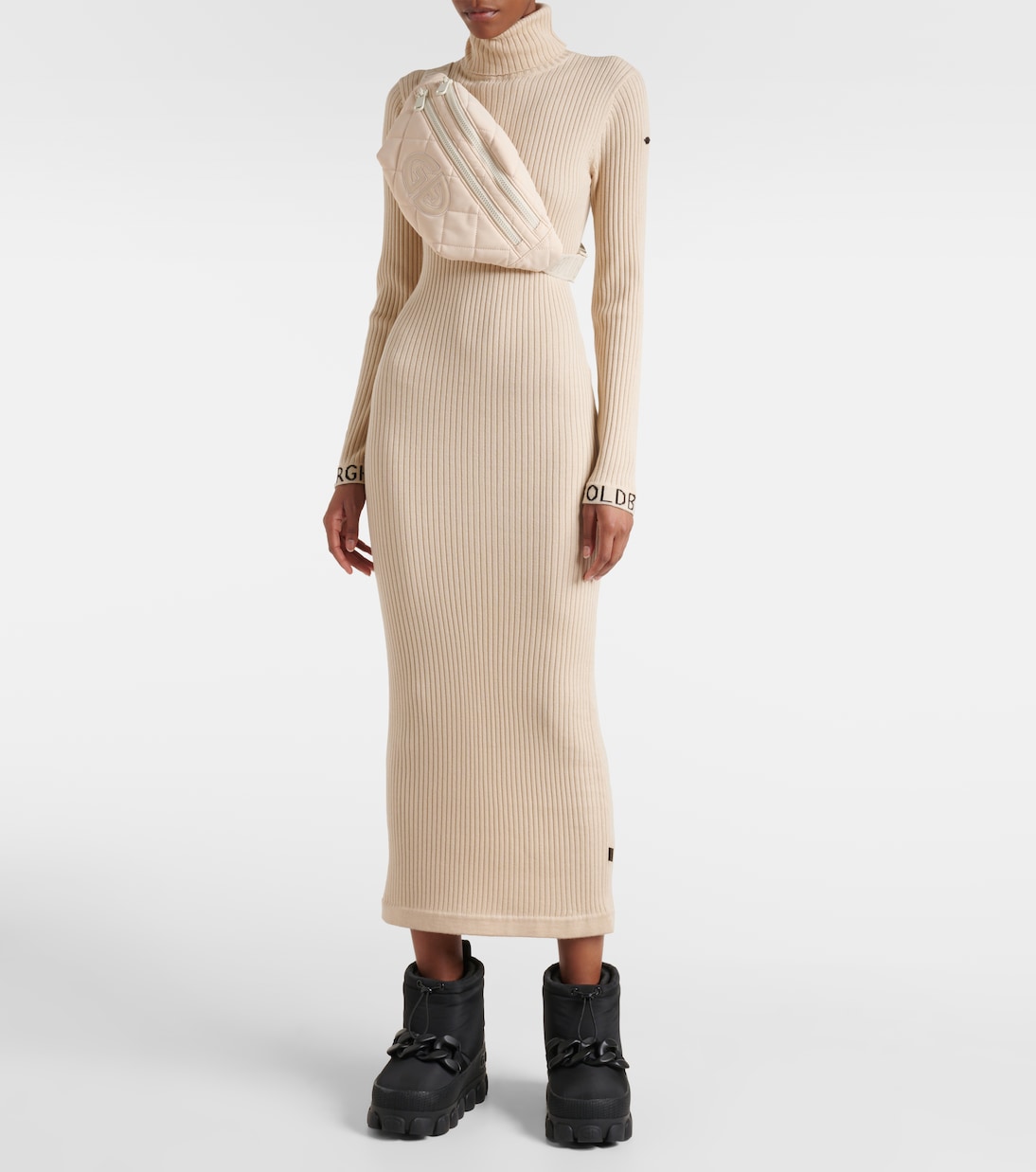 Abito midi Mireille in maglia a coste | Goldbergh