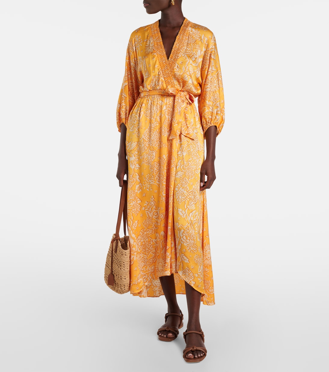 Celie printed asymmetric maxi dress | Poupette St Barth