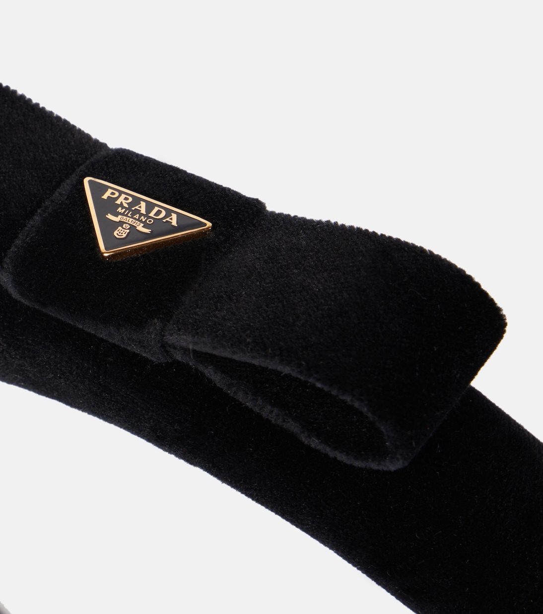 Bandeau en velours à logo | Prada