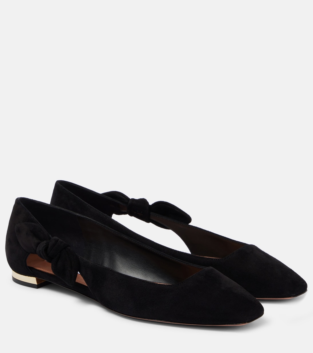 Very Bow Tie suede ballet flats | Aquazzura