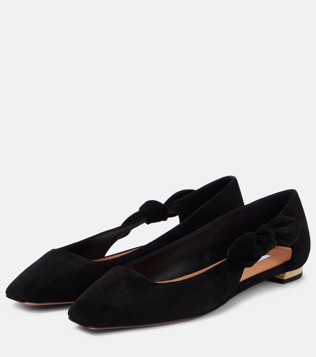 Very Bow Tie suede ballet flats | Aquazzura