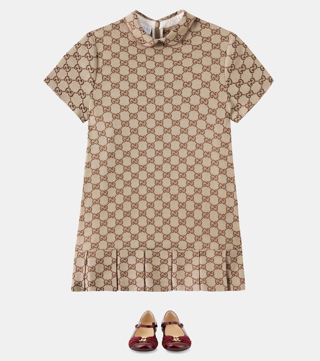 Abito a pieghe in canvas GG | Gucci Kids
