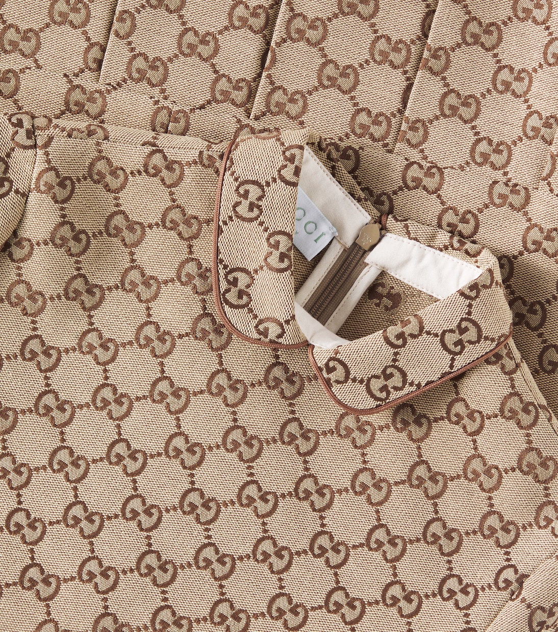 Abito a pieghe in canvas GG | Gucci Kids