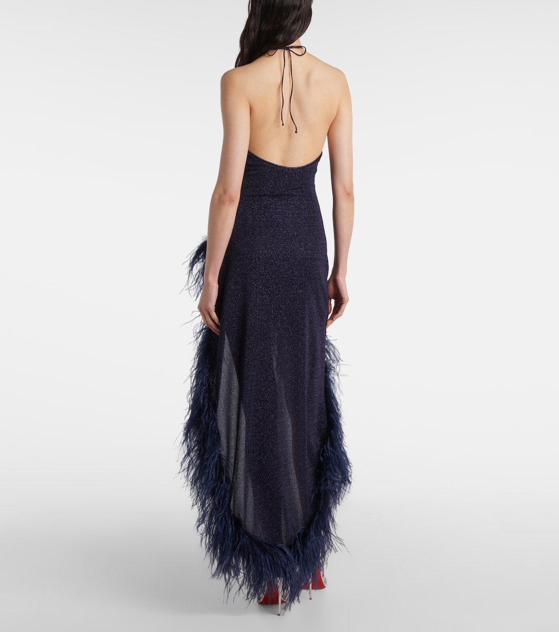 Abito lungo Lumière Plumage con piume | Oséree