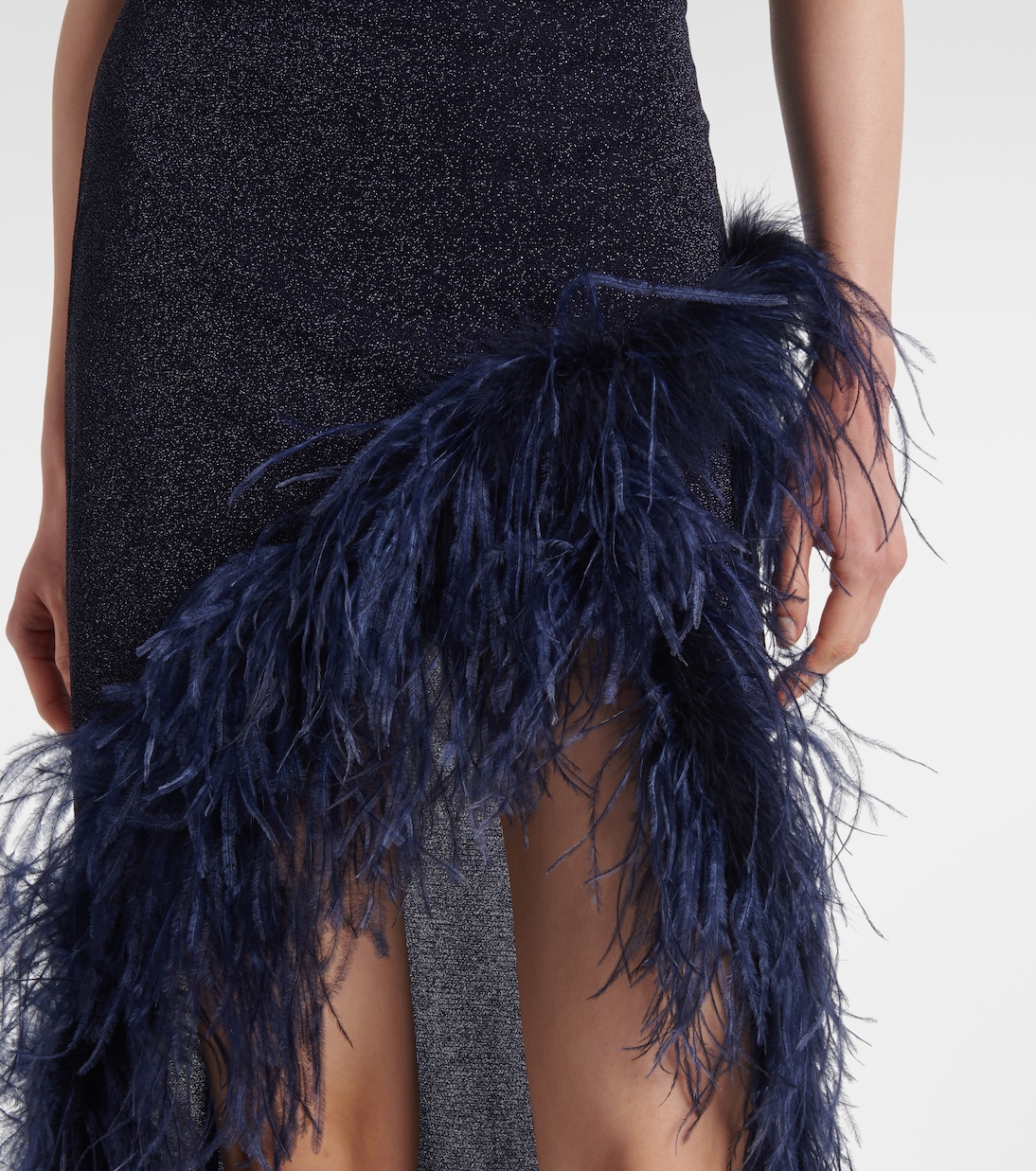 Abito lungo Lumière Plumage con piume | Oséree