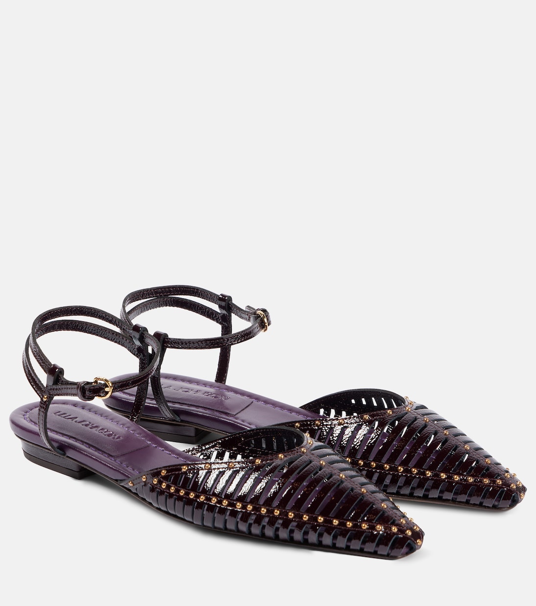 Ballerines Violette en cuir verni | Ulla Johnson