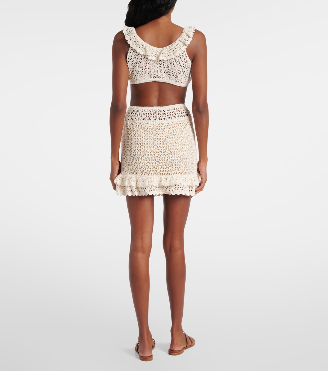 Minigonna Brigitte in crochet di cotone | Anna Kosturova