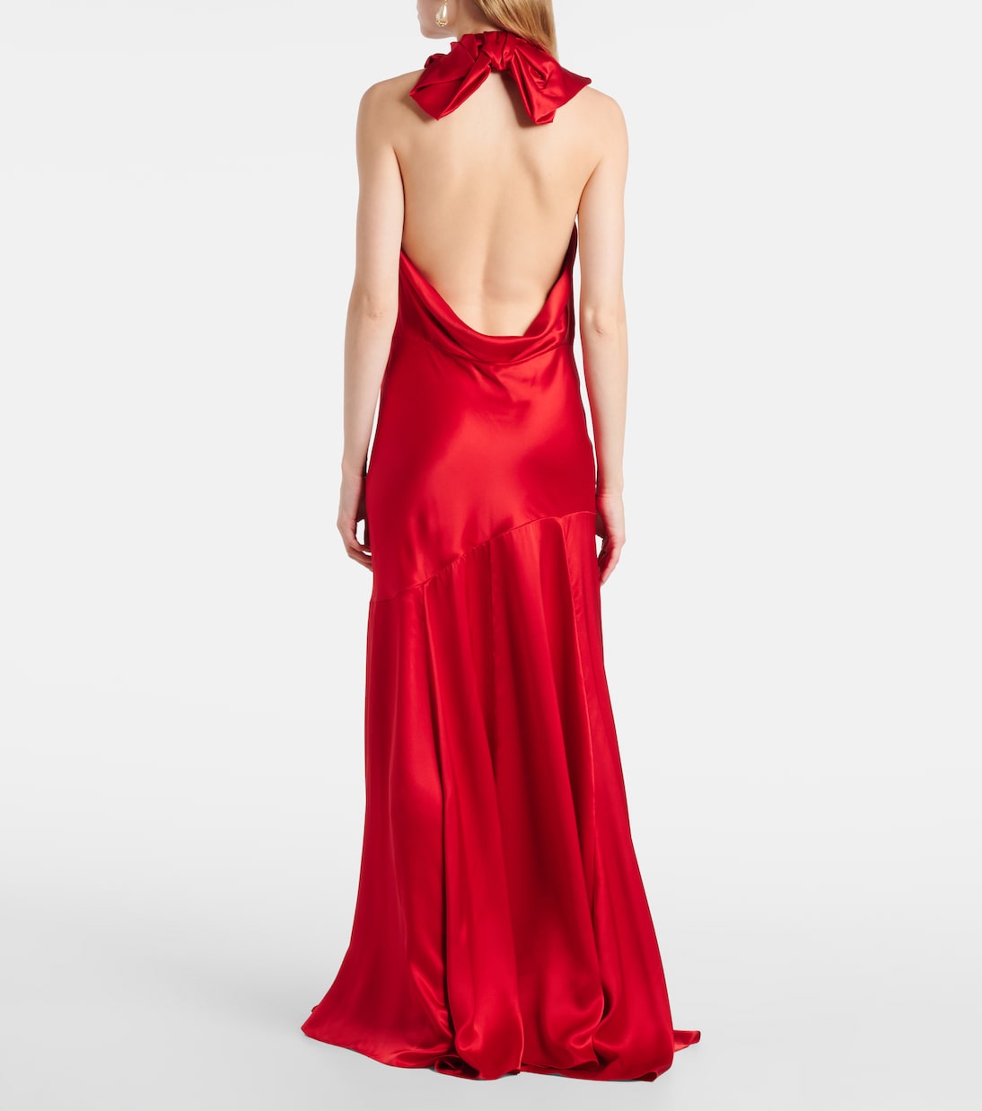 Bow-detail open-back silk satin gown | Simone Rocha
