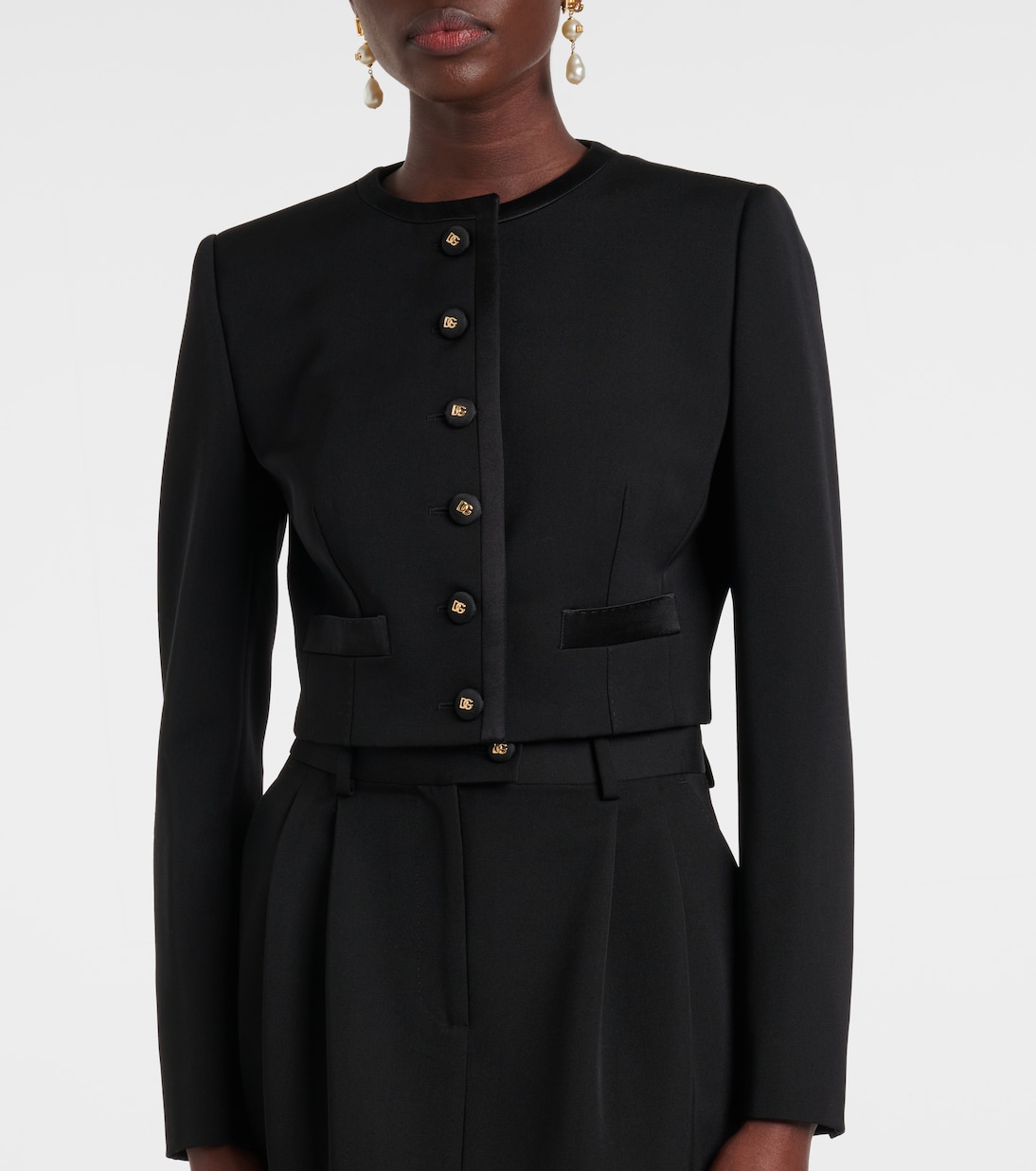 Veste raccourcie en laine mélangée | Dolce&Gabbana