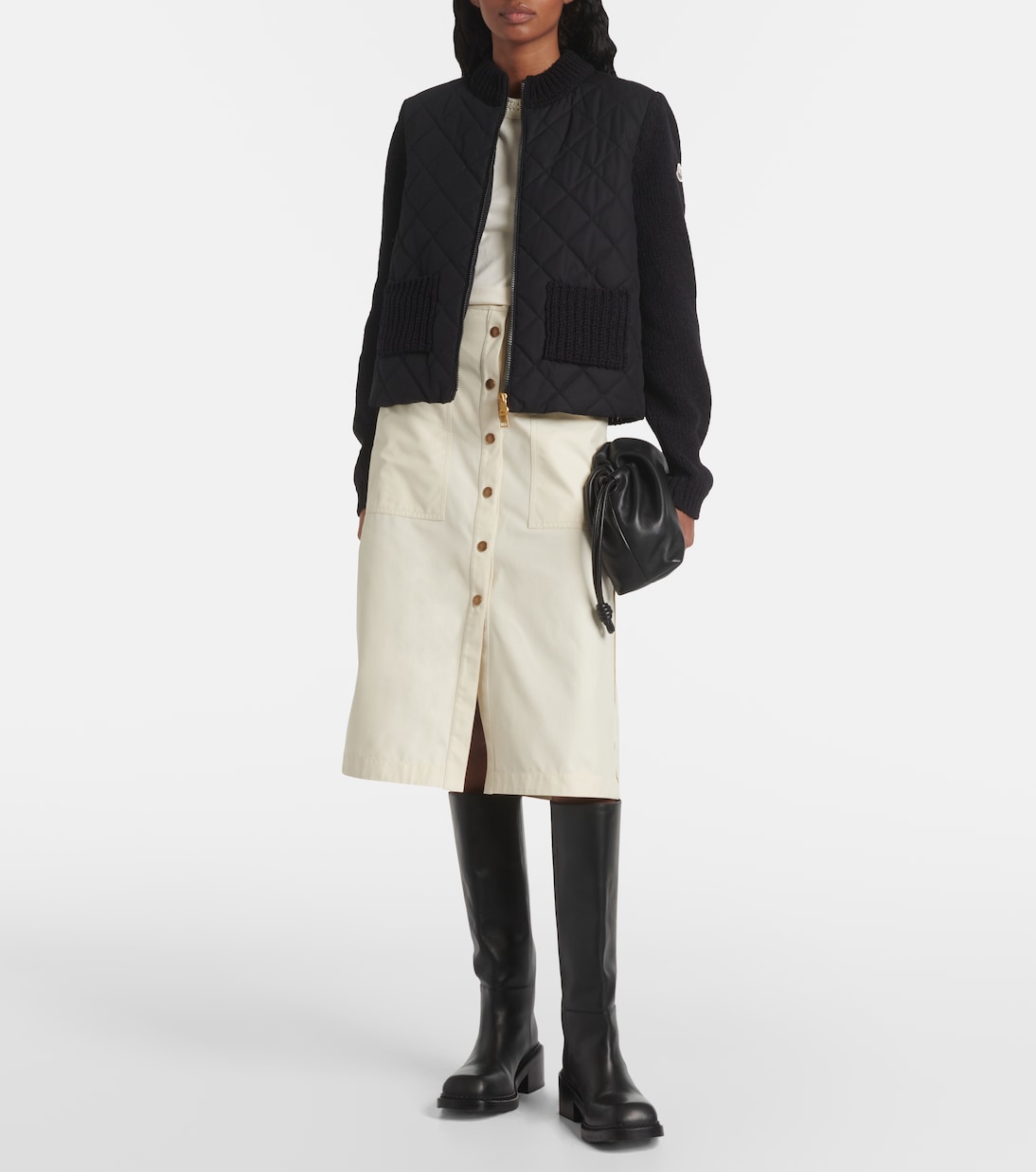 Gonna midi in twill di misto cotone | Moncler
