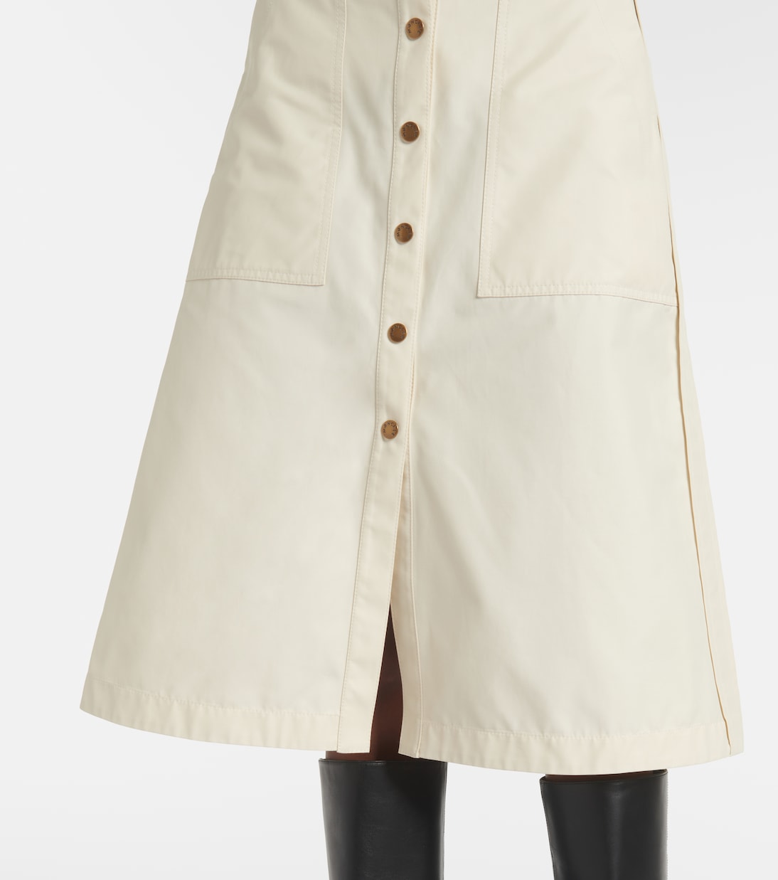 Gonna midi in twill di misto cotone | Moncler