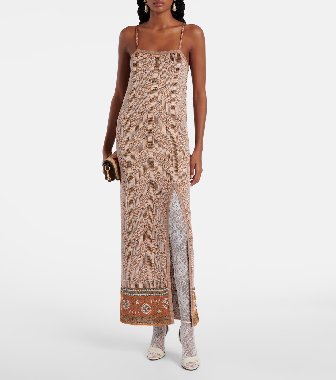 Robe longue en jacquard lamé | Valentino