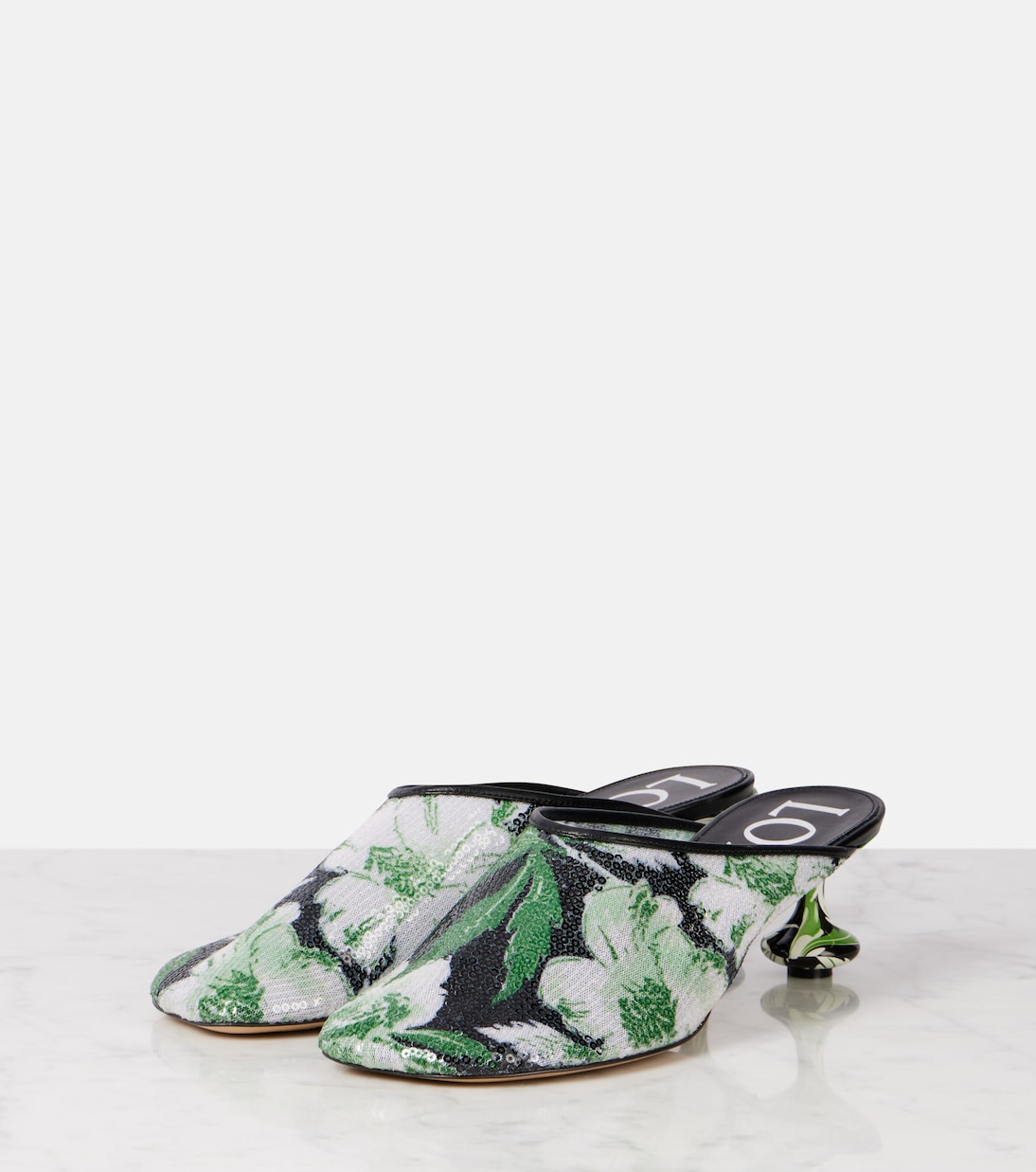 Toy 45 floral sequined mesh mules | Loewe