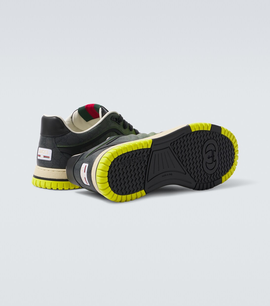 Zapatillas Gucci Re-Web con piel | Gucci