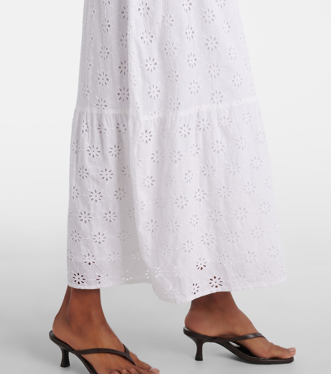 Abito midi Daphne in sangallo di cotone | Melissa Odabash