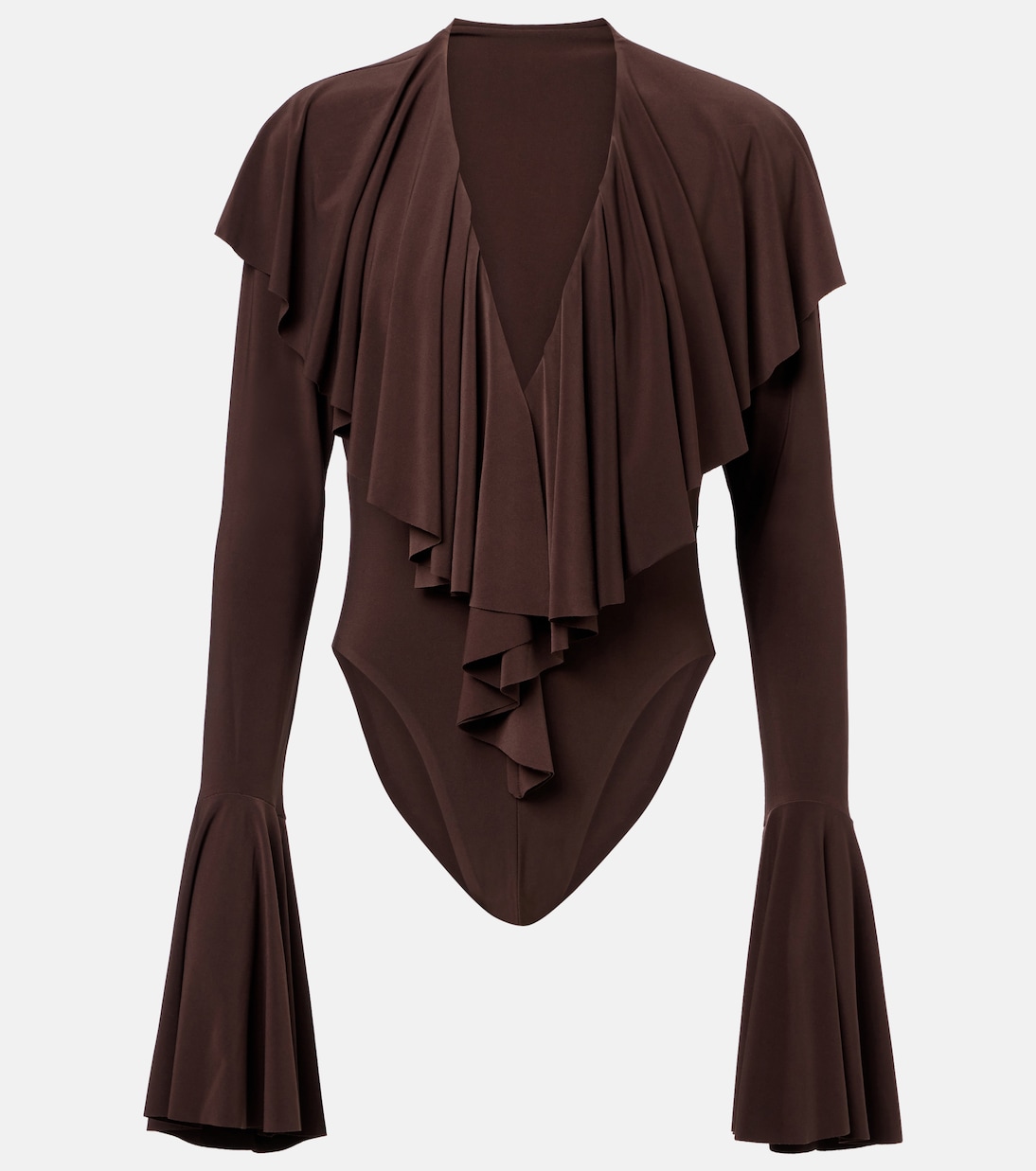 Ruffled jersey bodysuit | Norma Kamali