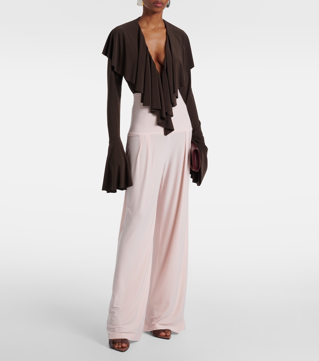 Ruffled jersey bodysuit | Norma Kamali