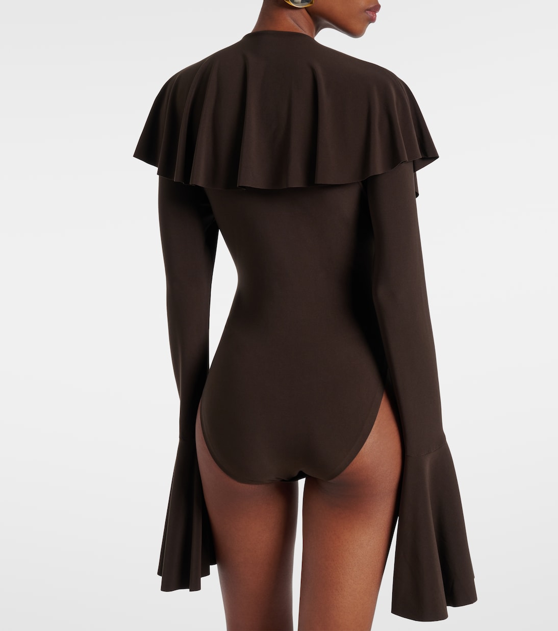 Ruffled jersey bodysuit | Norma Kamali