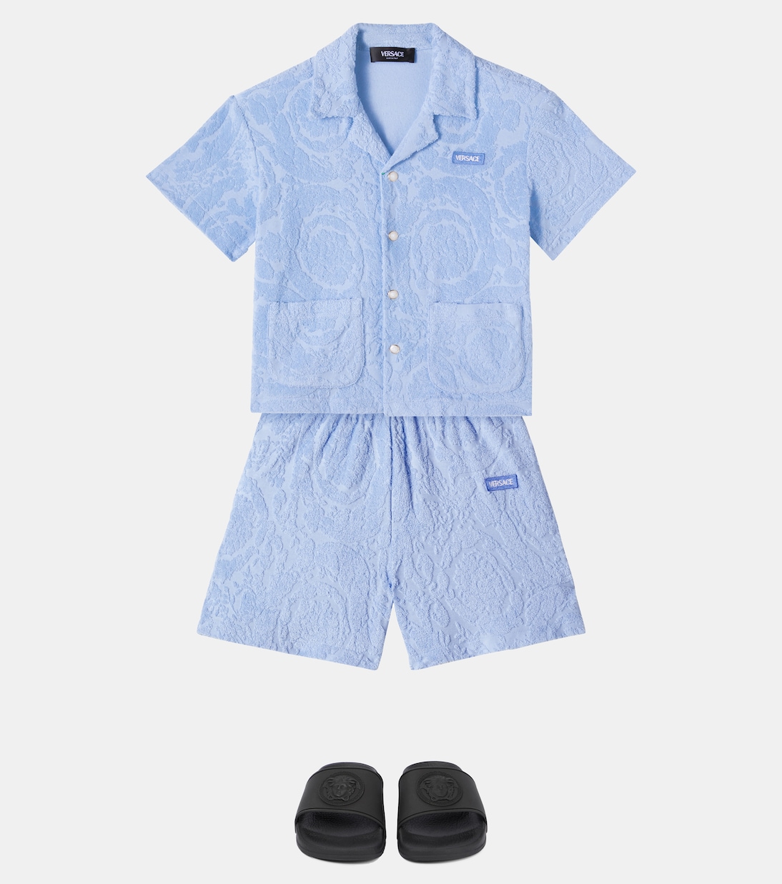 Shorts de felpa en mezcla de algodón | Versace Kids