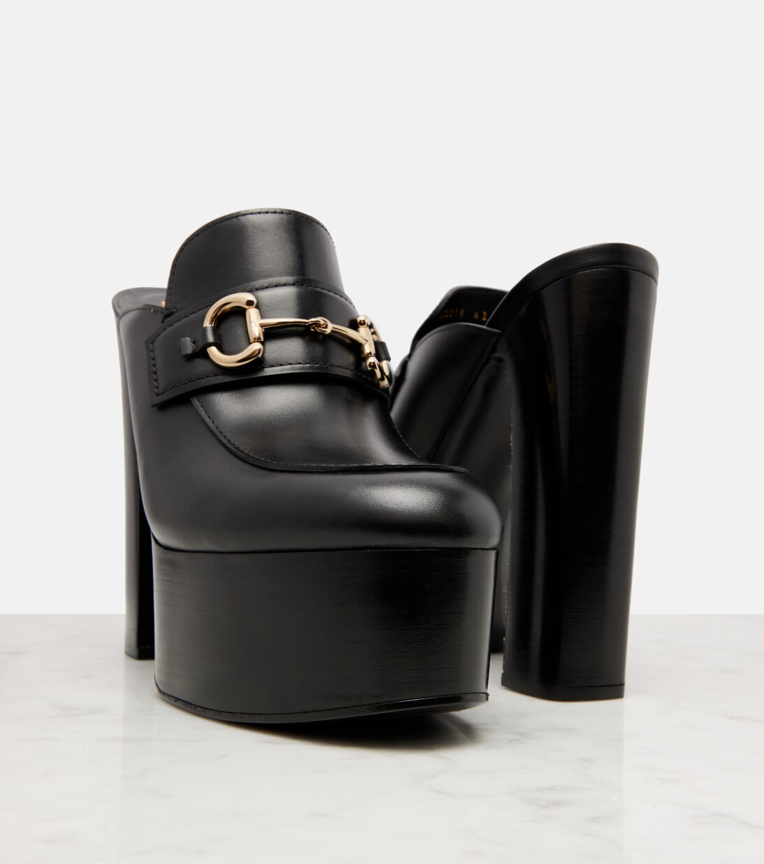 Horsebit 1955 leather platform mules | Gucci